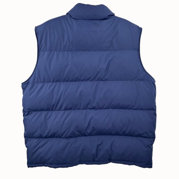 Lands' End XXL Navy Blue Down Puffer Vest With Red Anchor & Zip Closure - Picture 4 of 6